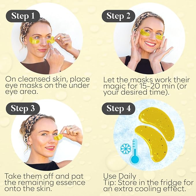 Under Eye Patches for Puffy Eyes and Dark Circles, Gel Eye Masks with Caffeine, Collagen & Vitamin C, Deeply Moisturizing, Bachelorette Party Favors, Bridesmaid Gifts (30 Pairs, Day & Night)