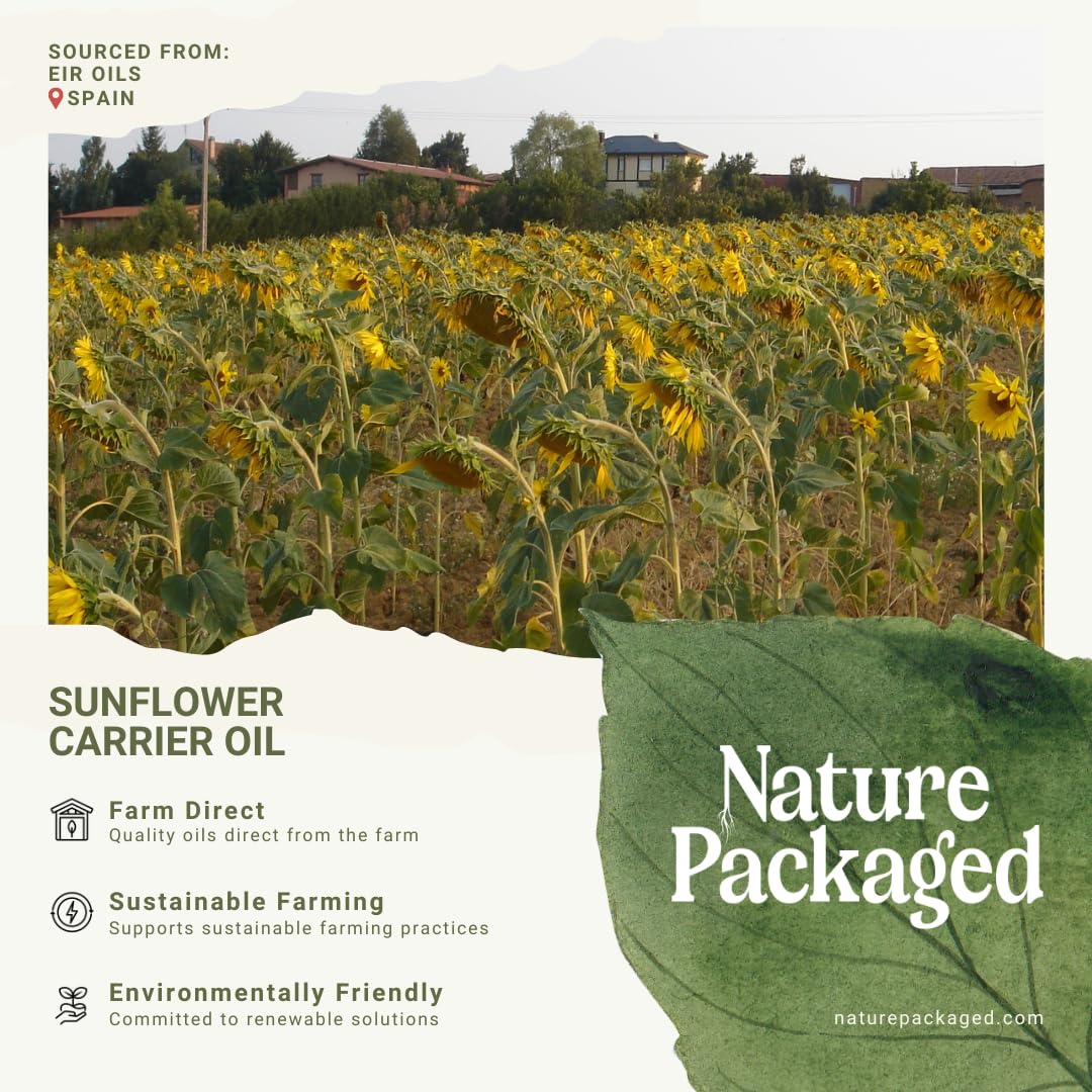 Sunflower Carrier Oil (4Gal) - Direct from EIR Oils' Farmland in the Sunny Fields of Spain - 100% Pure Carrier Oil for Hair, Face, and Skin