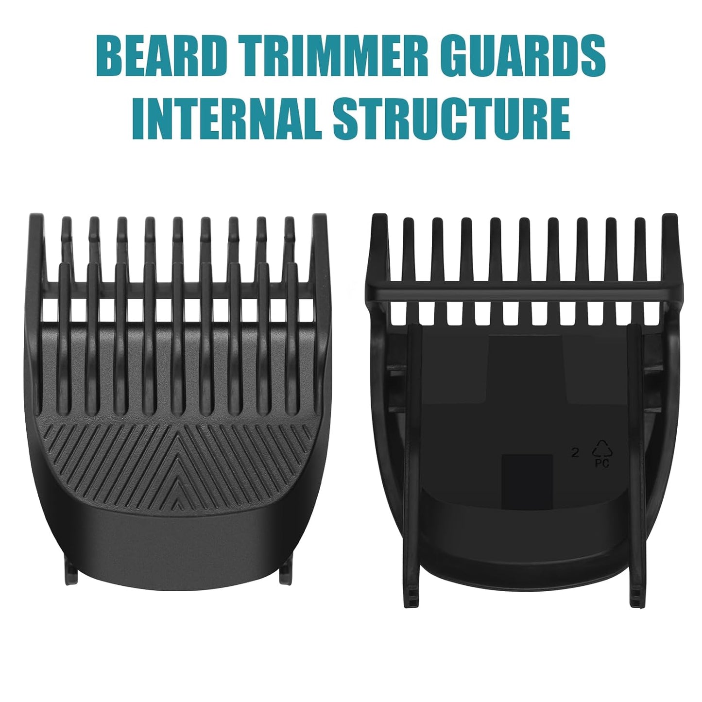 Professional Beard Trimmer Guards Guides Fit for Manscaped The Beard Hedger Guard, Snap-In Replacement Guards Comb- From 1/32-1/4 inch for Manscaped The Beard Hedger Beard Trimmer, 2 Pack