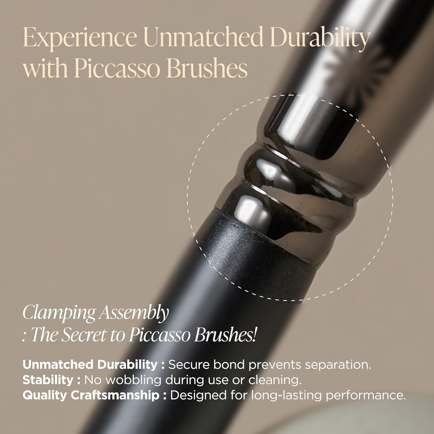 Piccasso 270 Concealer Brush – Large Angled Brush for Face Makeup, Under Eye Concealer, and Liquid Blush, Soft Bristles for Cream and Liquid Products, Korean Makeup Brush for Pore Coverage