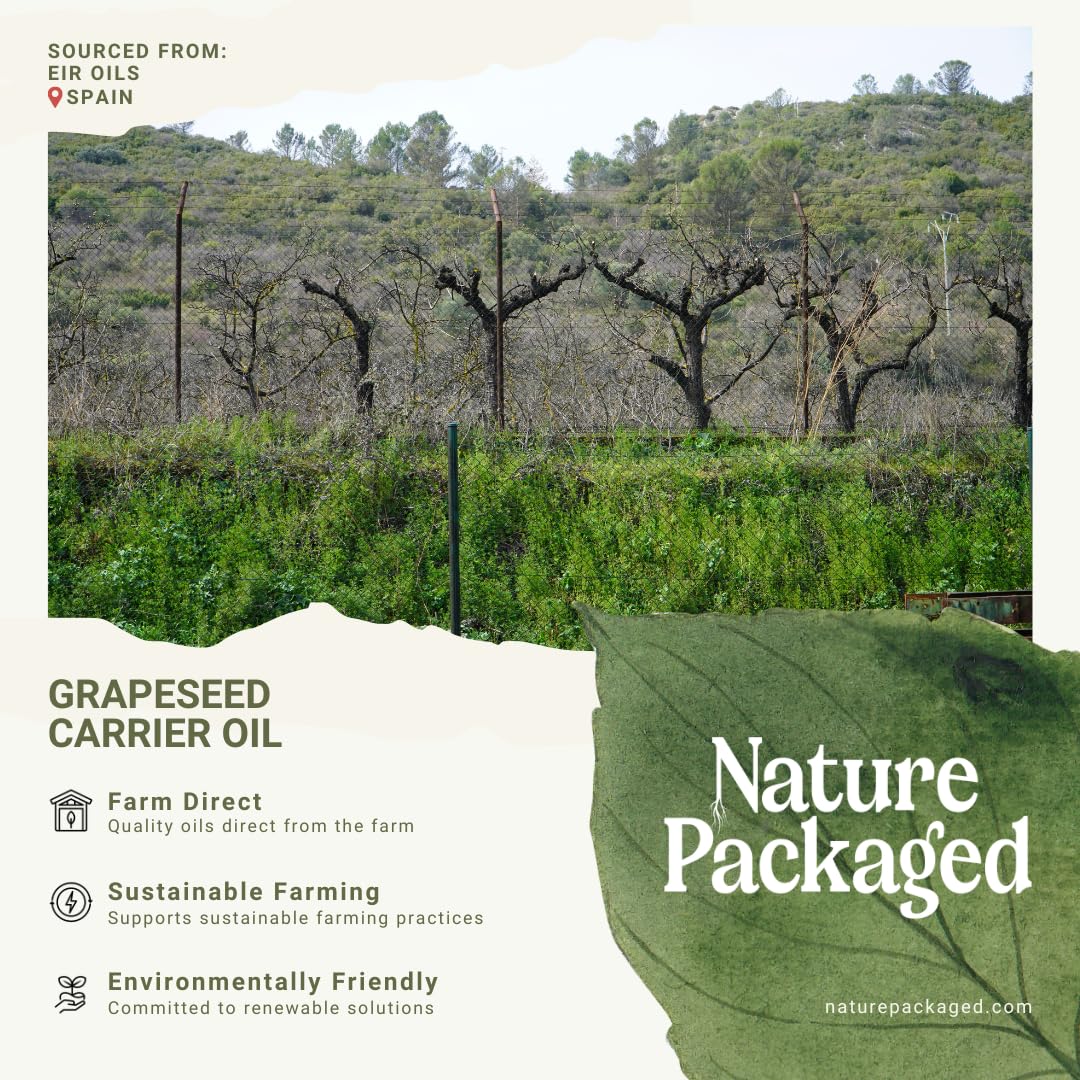 Grapeseed Oil - Pure Grapeseed oil for Skin - 100% Pure Carrier Oil for Hair, Face, and Skin - Direct from EIR Oils in the Beautiful Spanish Countryside (32 oz)