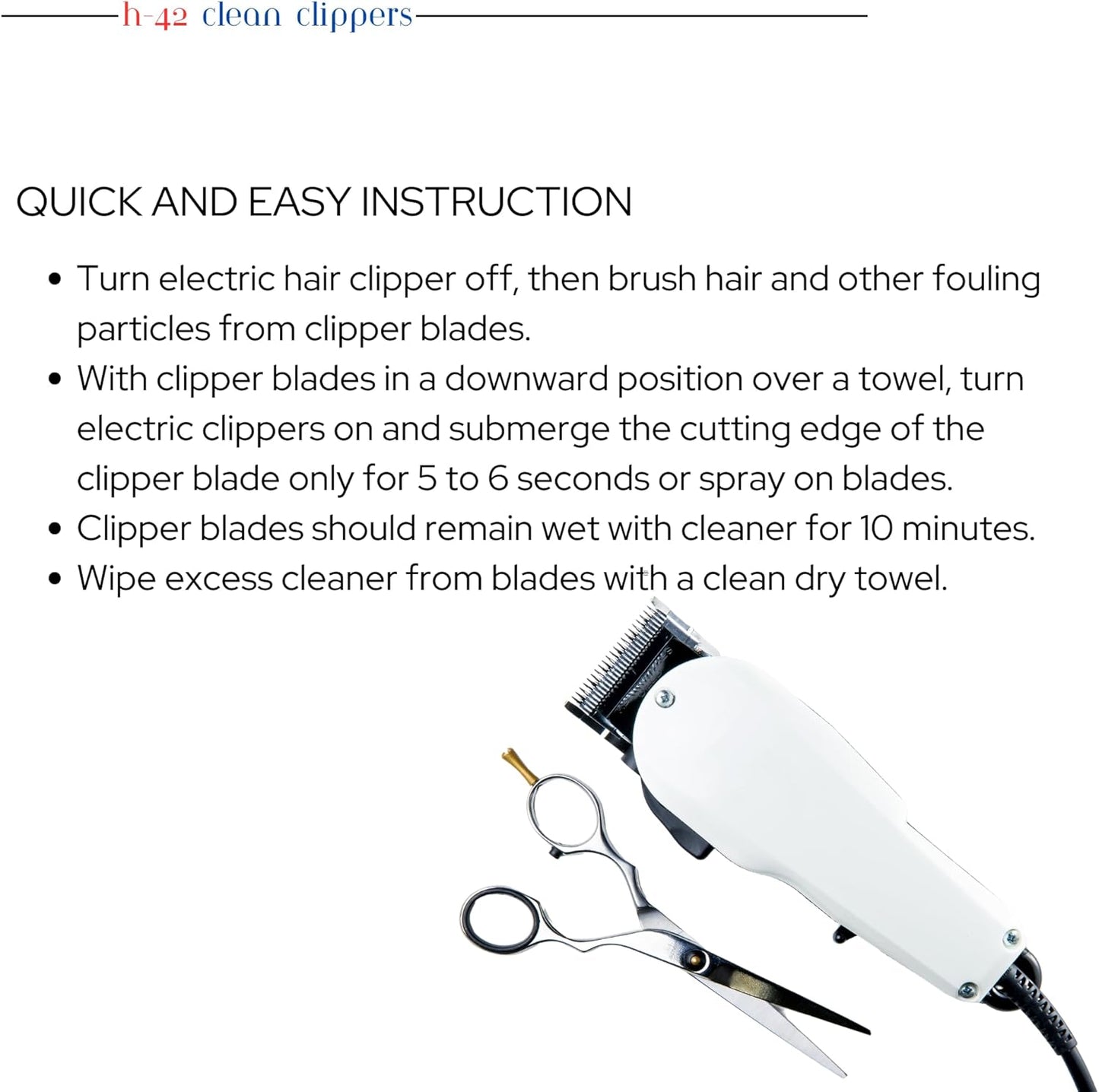 H-42 Clean Clippers Blade Cleaner with Brush - 32oz Bottle