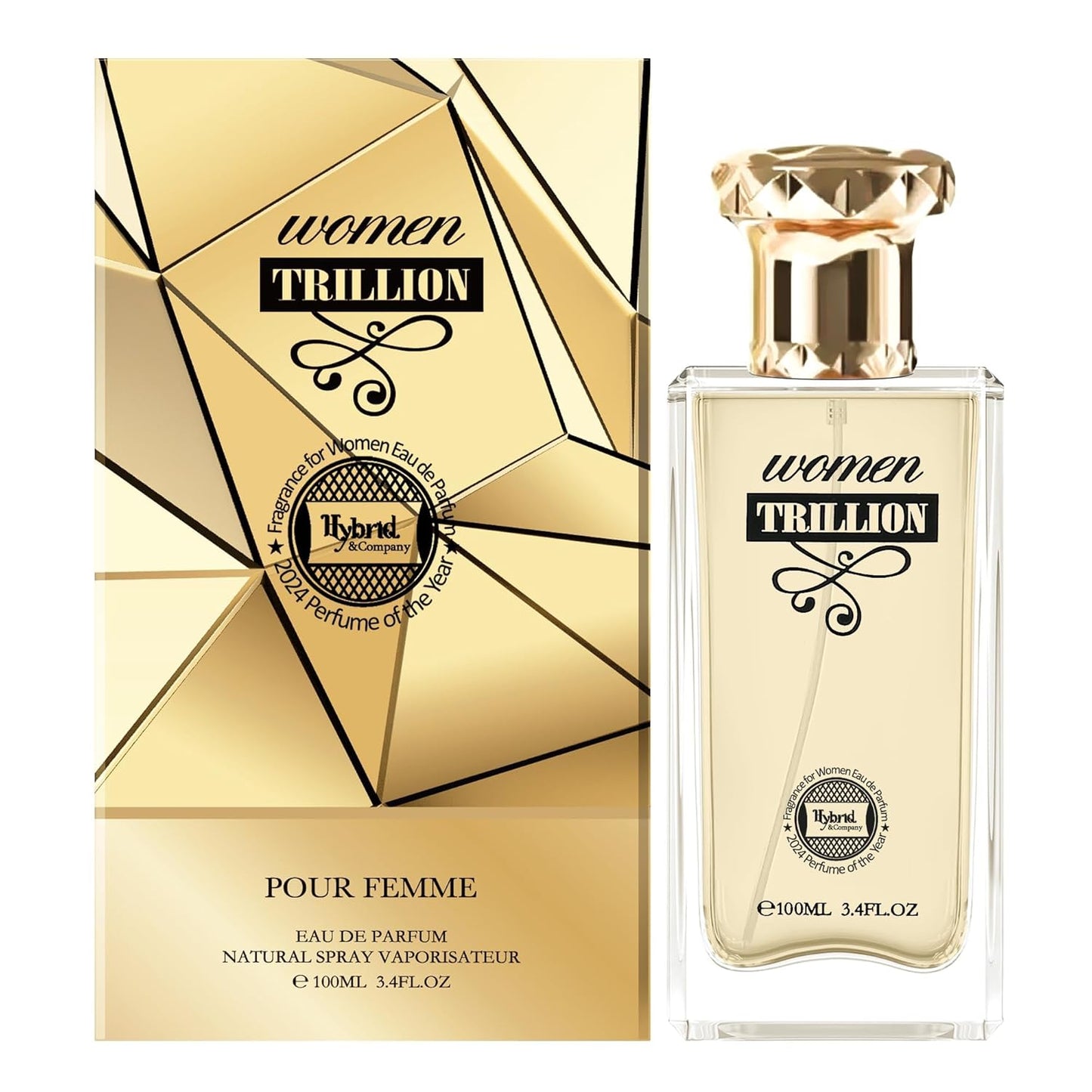 Hybrid & Company Women Trillion Pour Femme Eau De Parfum Vaporisateur Natural Spray 3.4 Fl Oz