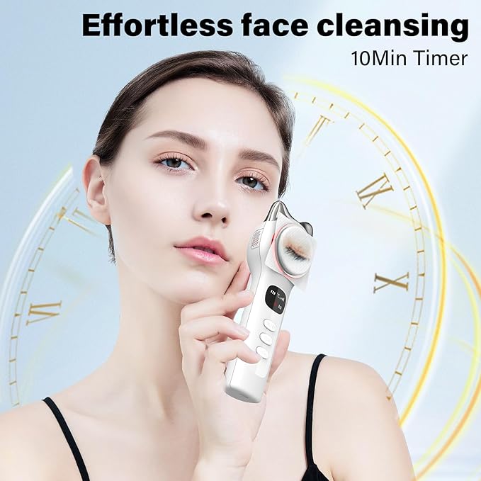 Warming and Cooling Firming Device, Light Face Tool with Vibration, Electric Skin Care Kit, Facial Massager with 46-70℉ Cold, 100-117℉ Hot