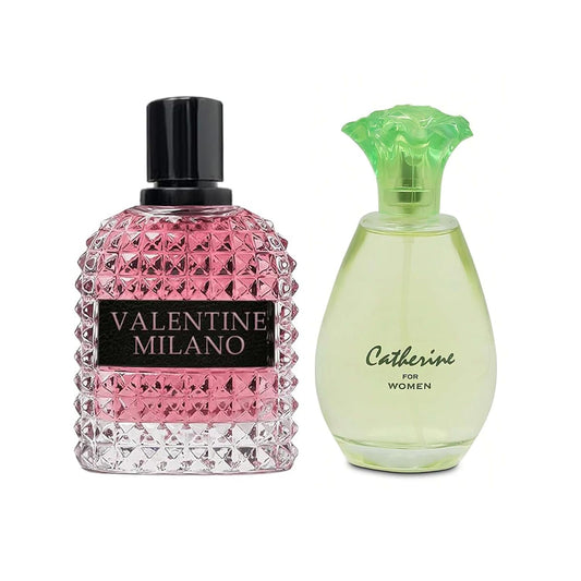 Women's Perfume Combo Set Milano Women&Catherine Floral Fruity Fragrance Eau De Parfum Elegant 100ml Bottle Natural Spray Each for Daily Used
