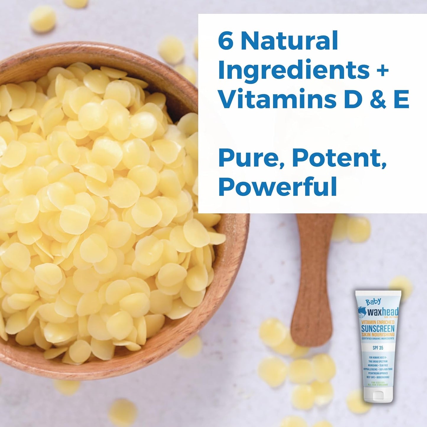 Waxhead Baby Sunscreen SPF 35 – Non-nano Zinc Oxide Mineral Lotion for 6-12 months Babies + 12-24 Toddlers | Natural Tear‑Free + Organic Hypoallergenic, Pediatrician‑Recommended Sunblock (4 oz)