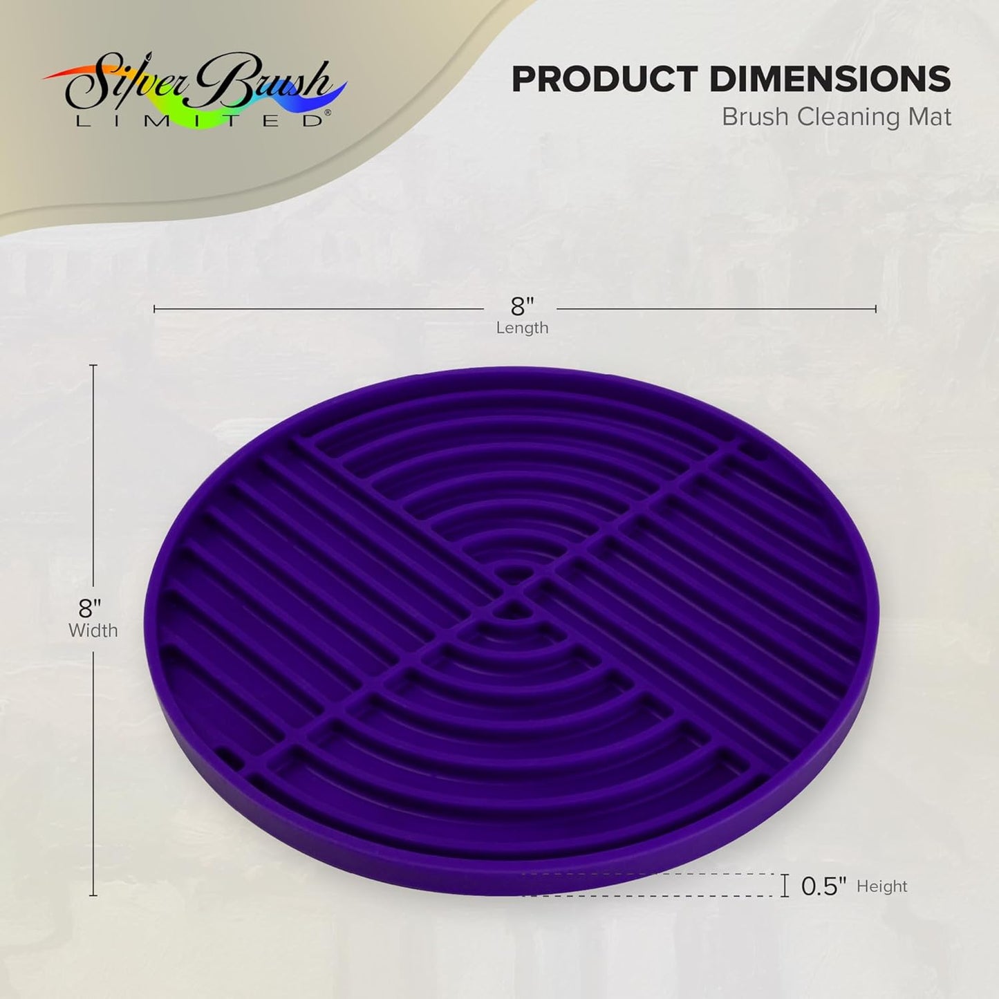 Silver Brush Limited 9061 Silver Essentials Round Brush Cleaning Mat, Water-Based Media Silicone Brush Cleaner For Studio, Travel, and Plein Air, 2 pack