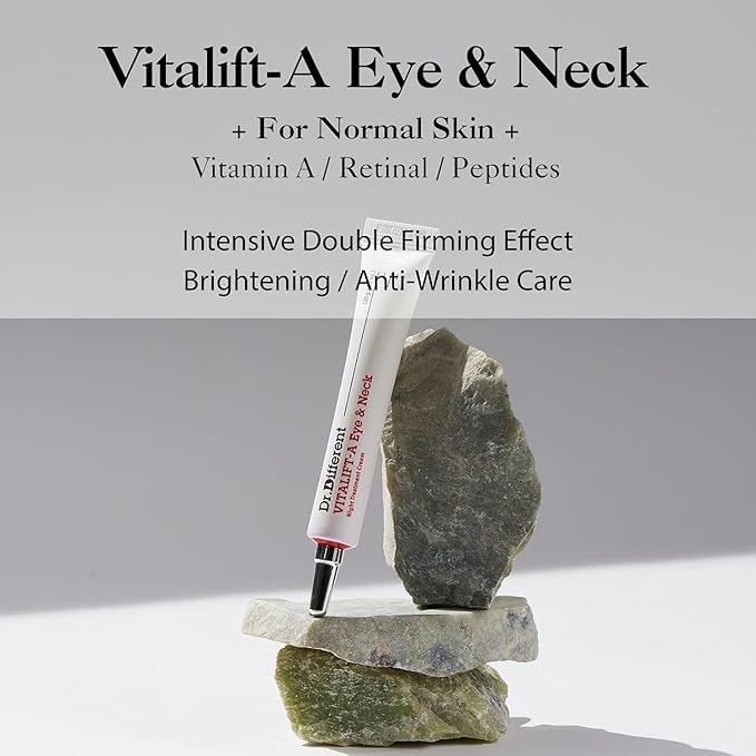 Dr.Different VITALIFT-A Eye & Neck Retinal 0.025% - Anti-Aging & Anti-Wrinkle Treatment for Night Spot & Aging Skin with Peptides - Deep Hydrating & Moisturizing Night Cream For Men and Women 0.7oz.