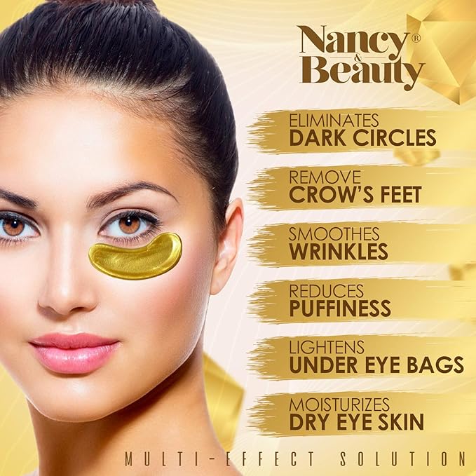 Under Eye Patches - 24K Gold Under Eye Mask, Dark Circles Under Eye Treatment Mask, Anti-Wrinkle Under Eye Bag Treatment for Puffy Eyes, Collagen Patch & Eye Mask Skincare, Under Eye Gel Pads 20 Pairs
