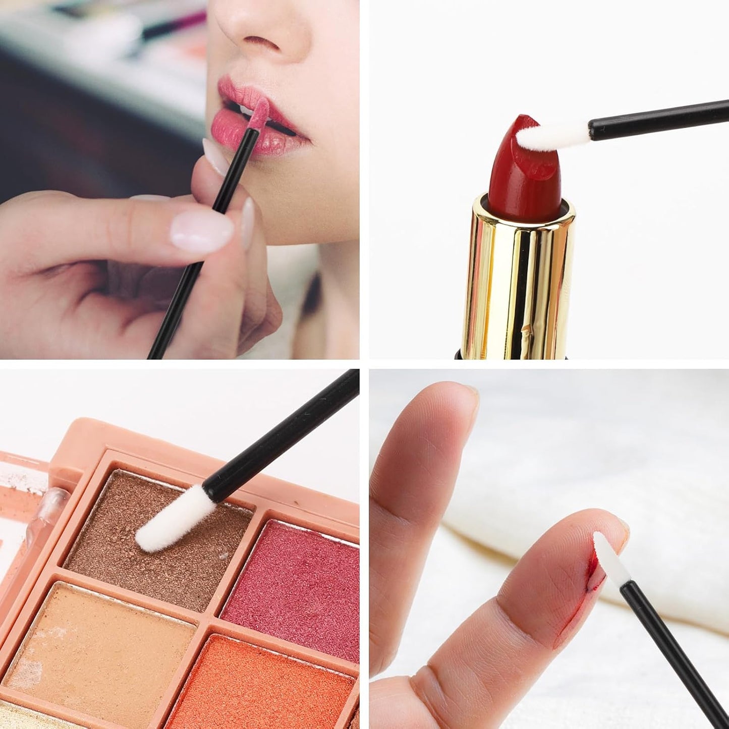 500 Pcs Disposable Mascara Wands Dual Ended Eyelash Brush Lip Brush, Lipstick Applicator Eyebrow Spoolies Brush for Eyelash Extensions - Black