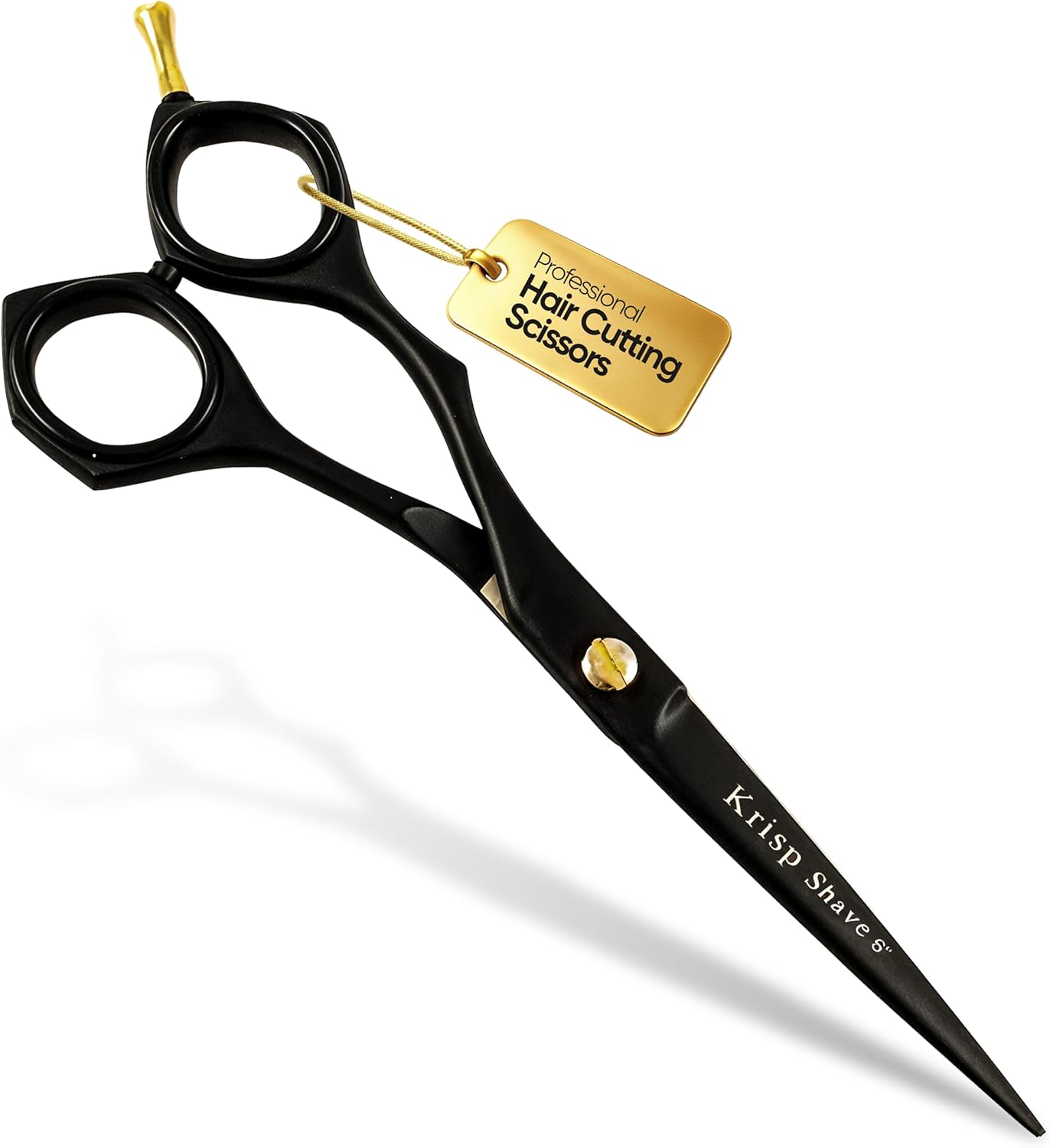 Professional Hair Cutting Scissors - Krisp Shave Stainless Steel Barber Salon Quality Scissor (6 Inch) - Shears for Men's Beard Mustache Women Kids Pets Haircut All Purpose Shear