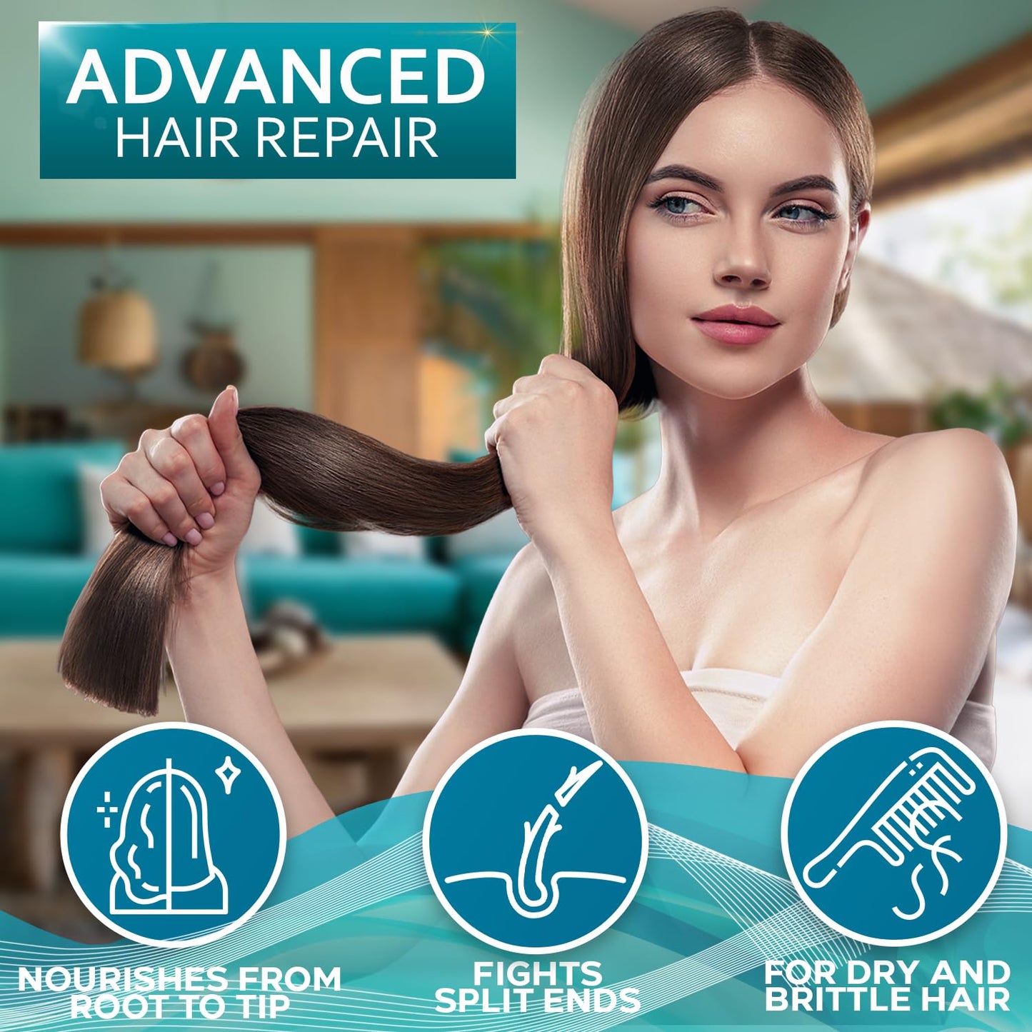 Rosemary Mint Oil Hair Serum - Thickening Products for Women and Men - Strengthening Treatment for Dry, Damaged, Frizzy Split Ends - Control Frizzy, Thinning and Curly Locks - Scalp Moisturizer