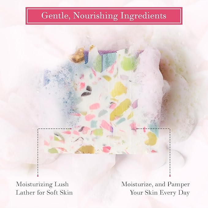 FinchBerry Happy Birthday 2 Piece Gift Set - Unique Birthday Gifts for Women: Mom, Sister, Wife, Girlfriend, Daughter, Friends & Family- Includes Blanche Bar Soap (4.5 oz) & Travel Hand Cream (1 oz)