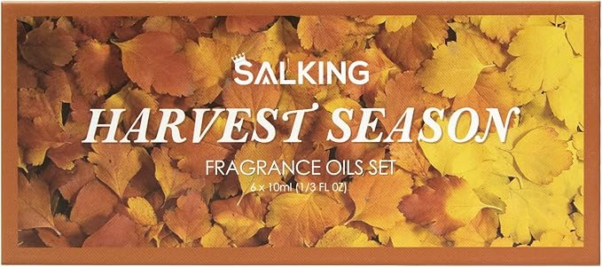 SALKING Autumn Fragrance Oils, Premium Fall Essential Oils for Diffuser, Scented Oils Gift Set for Soap Candle Making Scents - Cinnamon, Pumpkin Spice, Apple Cider, Vanilla, Forest Pine, Snickerdoodle