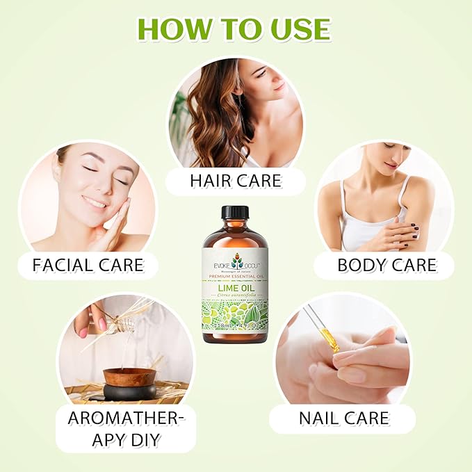 EVOKE OCCU Lime Essential Oil for Diffuser, Aromatherapy - 4 FL Oz