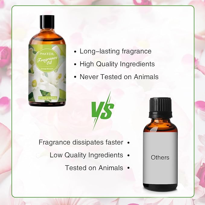 3.38FL.OZ Orange Blossom Fragrance Oils for Aromatherapy, Essential Oils for Diffusers for Home, Perfect for Diffuser, DIY Candle and Soap Making, DIY Scented Products - 100ml