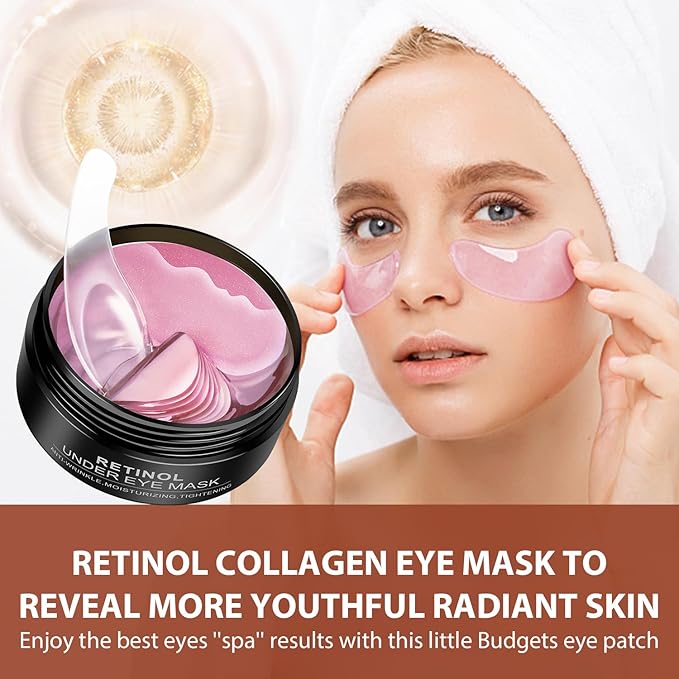 30 Pairs Retinol Collagen Under Eye Patches for Dark Circles Puffiness Wrinkles and Bags, Skin Treatment Pads for Women Gift, Anti Aging Moisturizer Under Eye Masks for All Skin Type
