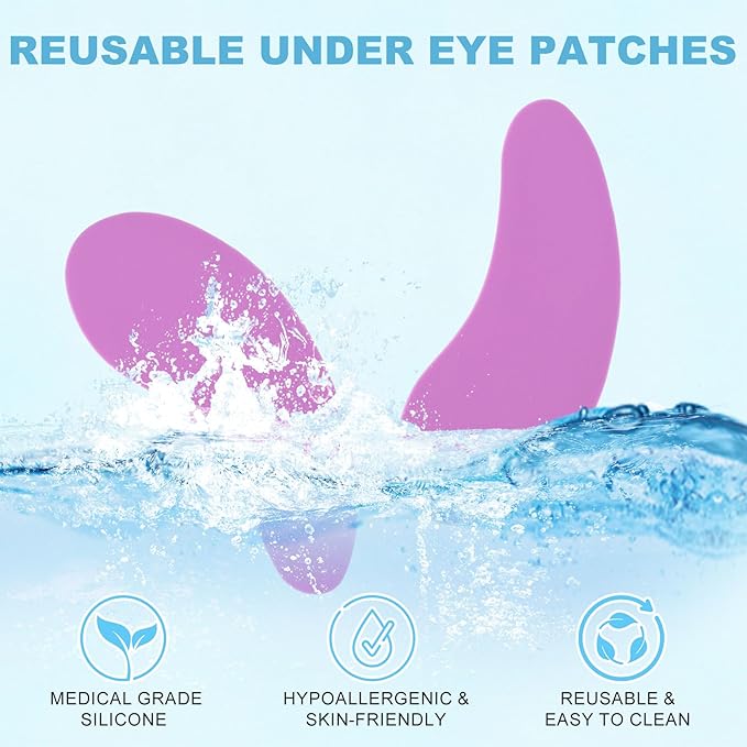Joez Wonderful Under Eye Patches 5 Pairs, Silicone Reusable Eye Patches, Under Eye Mask for Skin Care Effect to Reduce Wrinkles and Fine Lines