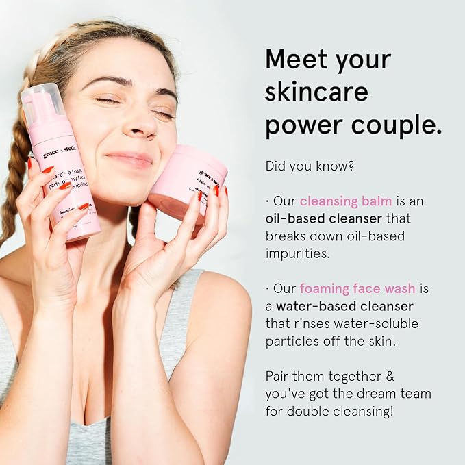 grace & stella Award Winning Foaming Facial Cleanser (150ml) - Sensitive Skin Face Wash - Vegan - Limpiador - Hydrating Cleanser - Face Wash Sensitive Skin - For Dry Skin