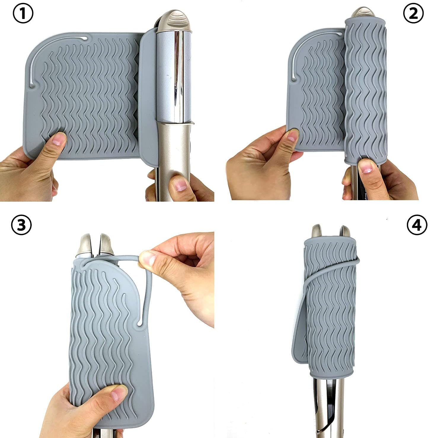 Large Heat Resistant Mat for Curling Irons, Hair Straightener, Flat Irons and Hair Styling Tools 11" x 7.5", Grey