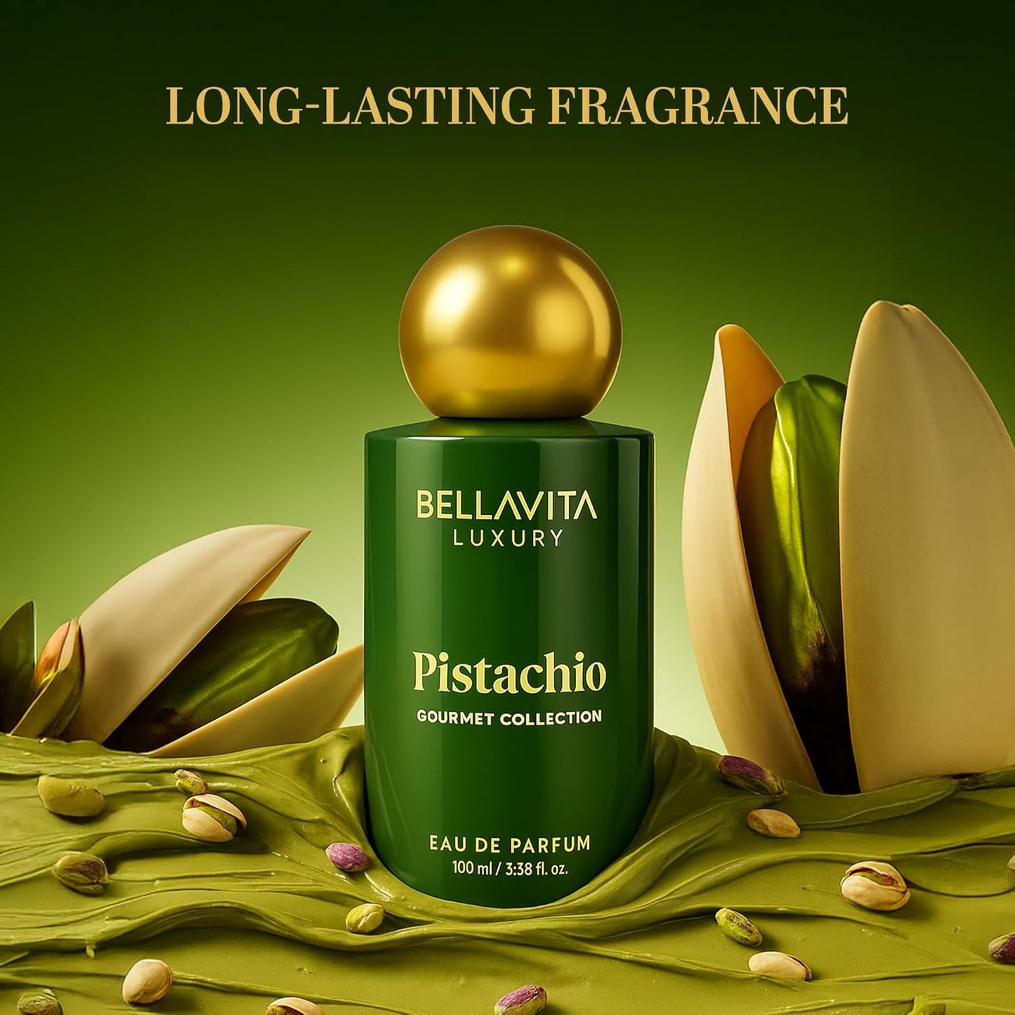 BELLAVITA Gourmet Collection Pistachio Edp Fruity, Floral, Sweet Woody Long Lasting Fragrance Perfume For Men And Women 100ml