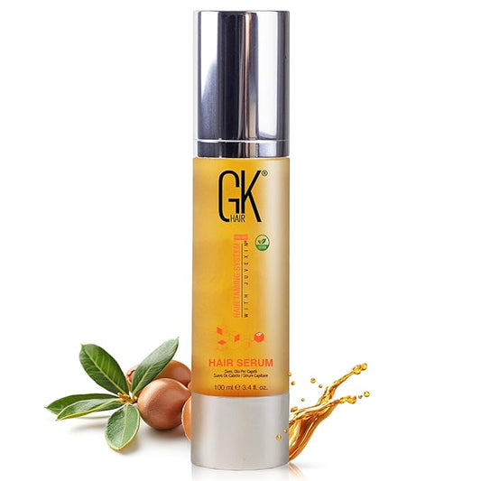 Global Keratin GKHAIR Smoothing Serum (Pack of 1/3.4 fl oz) - 100% Pure Organic Argan Oil | Hydrating Strength Shine Dry Damaged Repair Anti-Frizz Moistures Nourishment