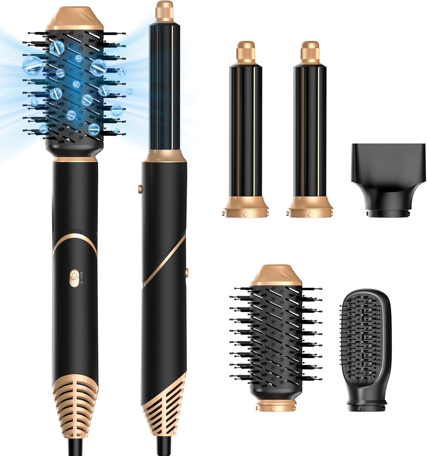 Blow Dryer Brush,5 in 1 Hair Dryer Brush with Detachable Air Styler,Negative Ionic Hair Dryer with Attachments for Women Volumizer,Straightener,Drying