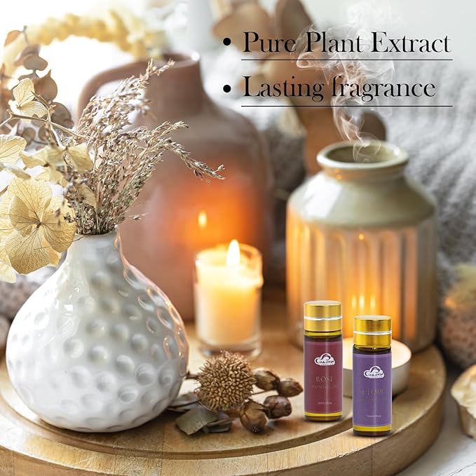 Fragrance Essential Oils Set - 14pcs, Aromatherapy Oils for Skin, Diffusers, Home Care, Humidifier Laundry, Candle Making - Tea Tree, Sandalwood, Lavender, Vanilla, Eucalyptus and More (5mL)