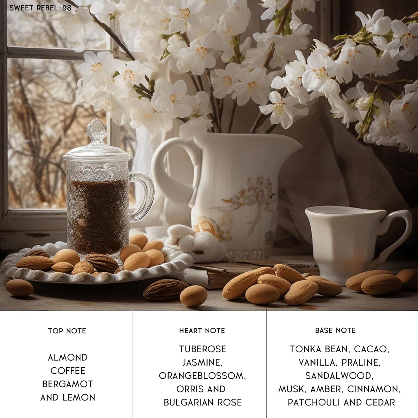 Pheromone Perfume for Women&Men, No. 98 Perfume Oil, Jasmine and Tonka Bean Notes, Long Lasting Pheromones Cologne for Men &Women 0.6 fl.oz/18ml,Travel Size Fragrance Spray