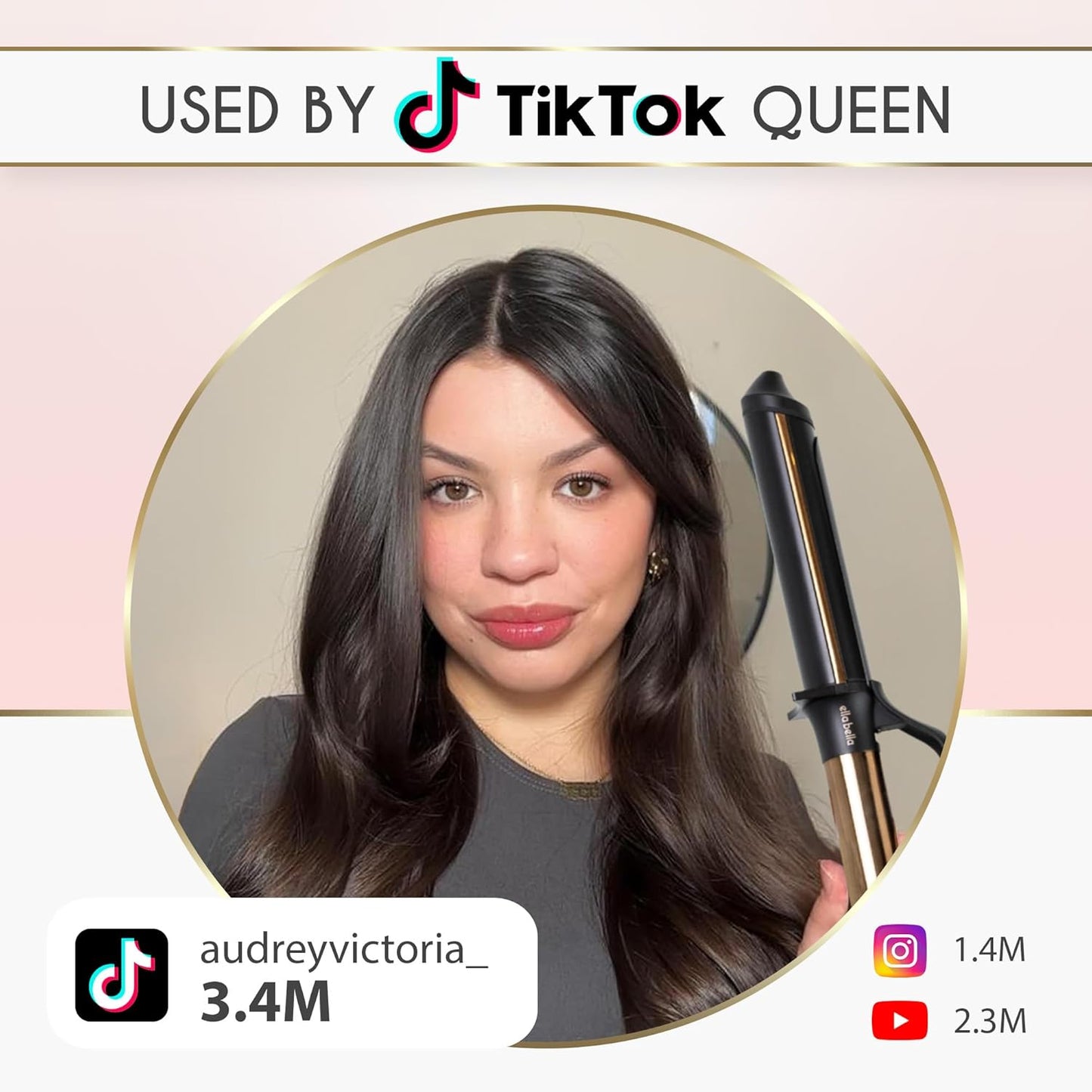 ELLA BELLA® Curling Iron 1.5" • Professional Hair Curler • 1.5 inch Curling Iron • Ceramic Curling Irons • Transform Your Look in Seconds • Suitable for All Hair Types • Say Goodbye to Heat Damage