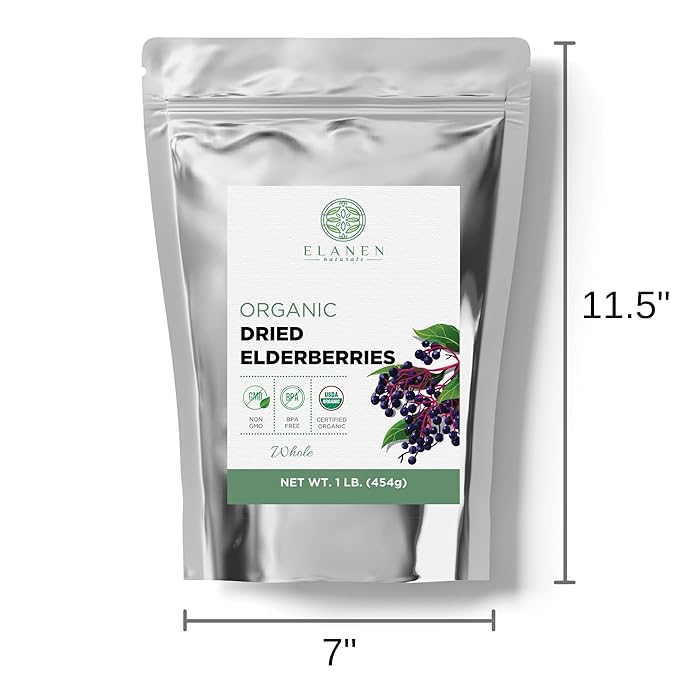 Organic Elderberries 1 lb. (16 oz),