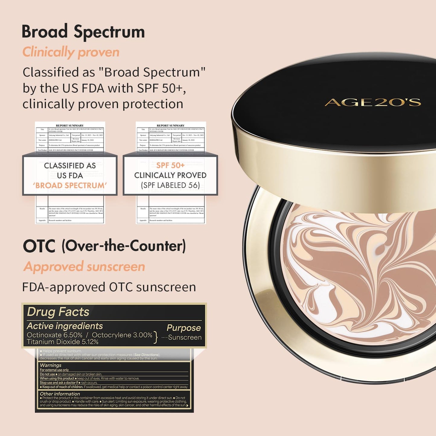 AGE20'S Signature Essence Pact SPF 50+ | Pack of 1 | 29W CARAMEL | Cream Foundation, Dewy Finish, Natural Coverage | Korean Cushion Foundation