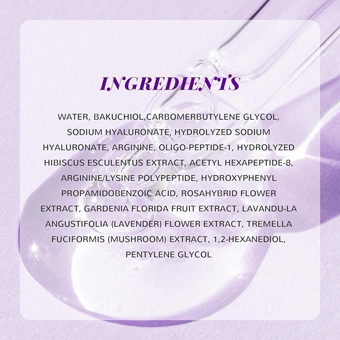 ANAI RUI Bakuchiol Face Serum, Bakuchiol Retinol Alternative Serum,Smoothing Face Serum with Hyaluronic Acid & Peptide Sensitive Skin Serum, Anti Aging, Smoothing & Wrinkle Serum, 1.69Fl.Oz 50ML