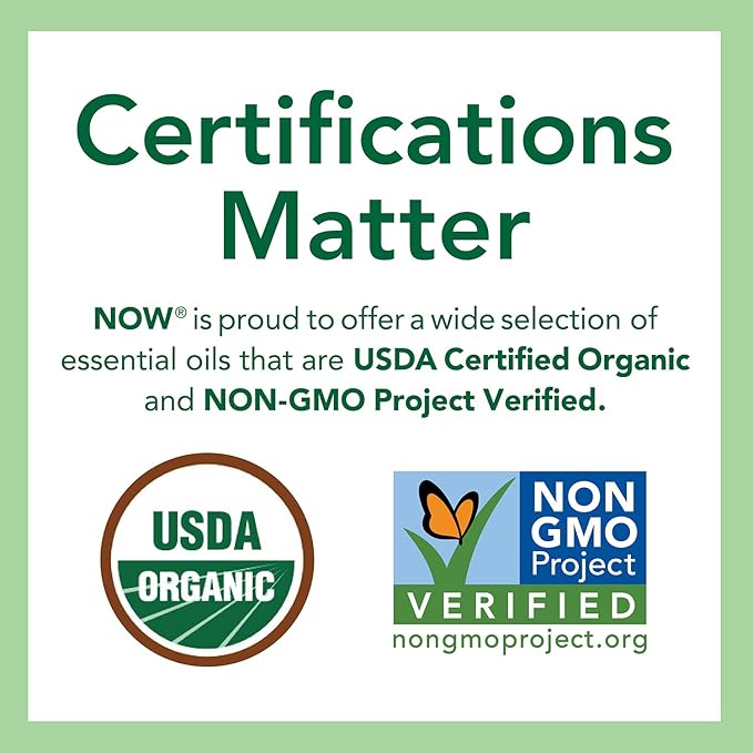 NOW Foods Essential Oils, Lavender Roll-On, Certified Organic, Calming Blend, Steam Distilled, Topical Aromatherapy, 10-mL