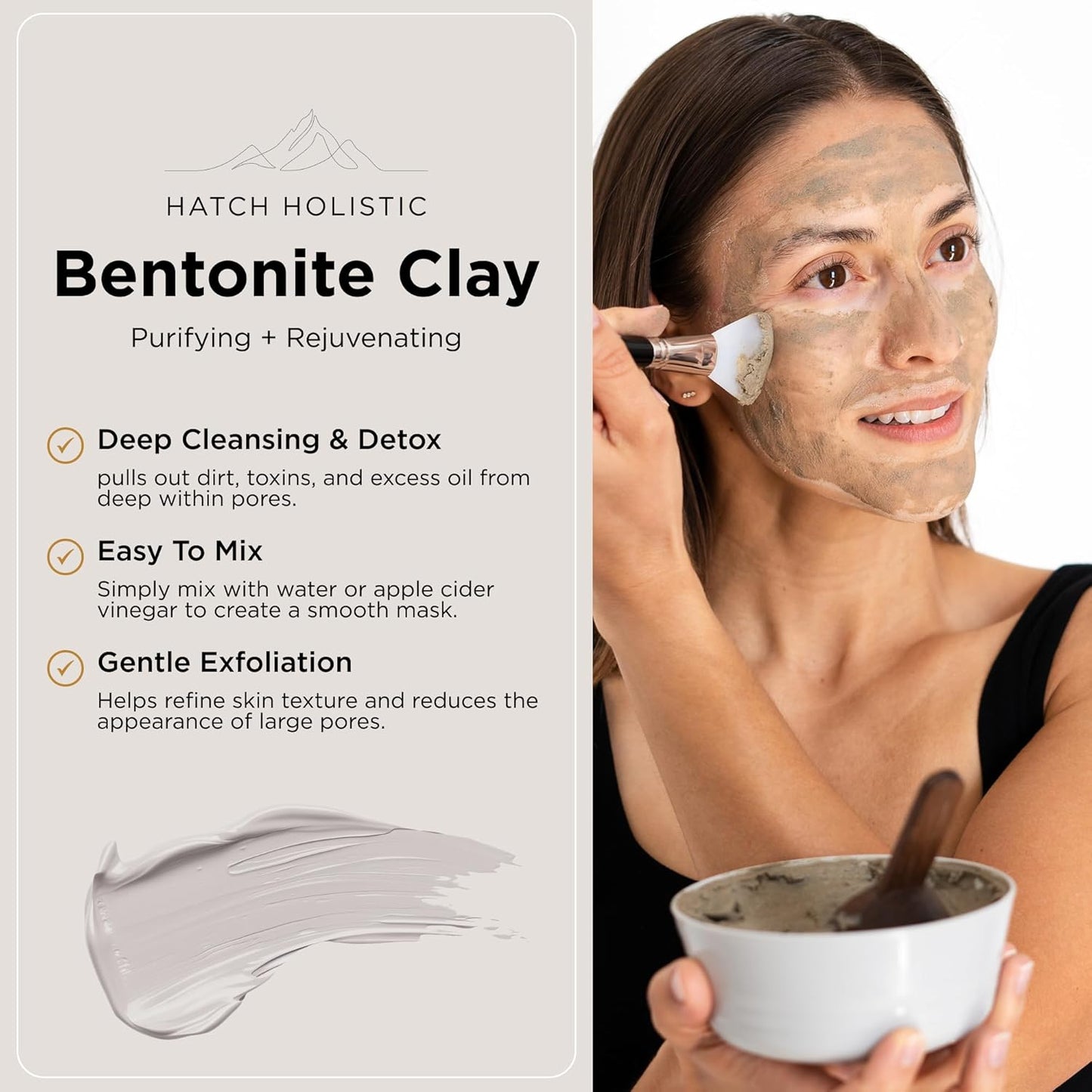 Organic Bentonite Clay 1 lb (16 oz) – Pure Mineral-Rich Detoxifying Clay Mask for Face, Body, And, Scalp, Helping In Natural Exfoliation, Deep Cleansing and Skin Revitalization