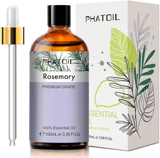 3.38FL.OZ Rosemary Essential Oil, for Aromatherapy Diffusers, Humidifiers, Great for DIY Candle and Soap Making, Huge 100ML Bottle