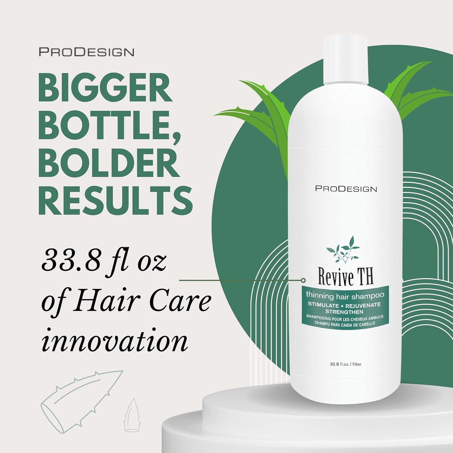 ProDesign Revive TH Thinning Hair Shampoo, Hair Growth Stimulating Formula, 33 oz (Revive Shampoo 33oz)