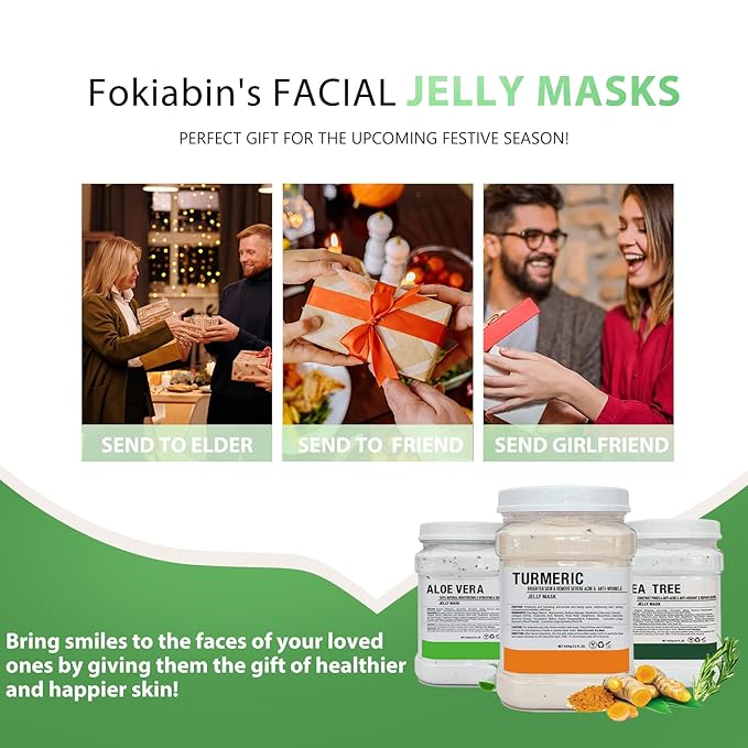 Jelly Mask for Facials, Hydrating & Moisturizing Peel-Off Rubber Gel Face Mask Skin Care for Deep Hydration & Glow, 23 Fl Oz Jar Professional Spa Use for All Skin Types with Tea Tree Essence