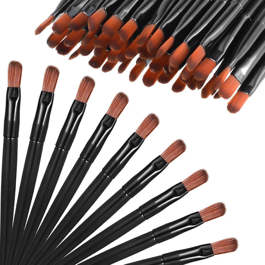 50 Pcs Lip Applicators Disposable, Black Lipstick Lip Gloss Wands Lips Liner Brush Professional Makeup Applicators Kit Portable Eye Shadow Concealer Brushes Beauty Tool Set for Even Application