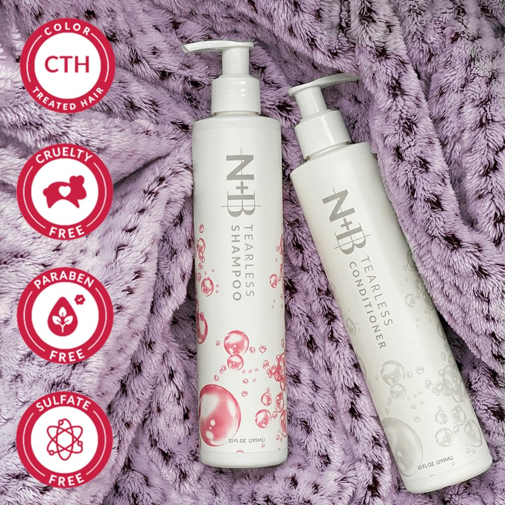 Nicole + Brizee N+B Tearless Collection | Gentle Tear Free Formula | Safe for ALL Ages | Certified Organic Ingredients | USA Made (Shampoo)