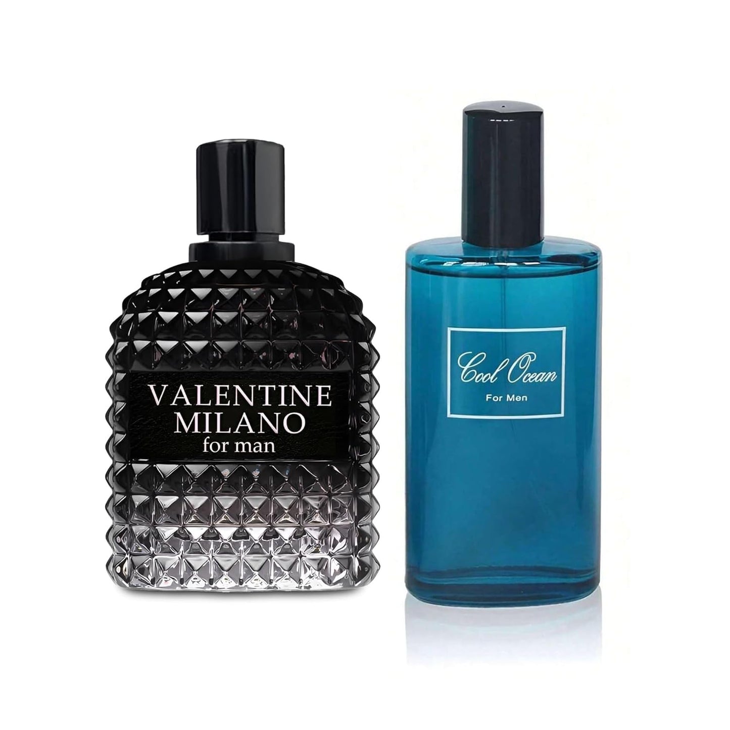 2PCS Valentine Milano/Cool Ocean Men Eau De Toilette for Men-Fresh,Romantic Scent Perfume for Men 3.4 Fl Oz Each Mens Cologne For All Skin Daily Used