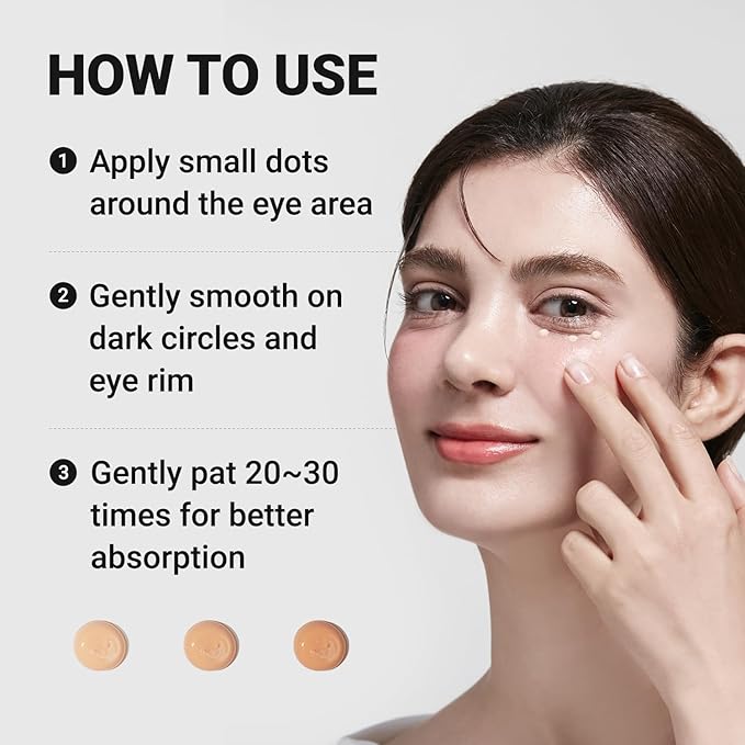 Tinted Eye Cream for Dark Circles, Korean Undereye Cover & Care Dual Action Concealer, Hydrating Formula with Niacinamide, Dark Spot Cream 0.52 oz - Medium Beige