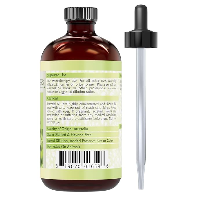 OETUIOW Body Wonders 100% Pure Australian Tea Tree Oil -4 fl oz Bottle- Finest of Essential Oils from Australia for Aromatherapy