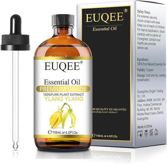 Ylang Ylang Essential Oil 118ml with Glass Dropper, Pure Ylang Ylang Oil for Diffuser, Candle Making - 4 Fl.Oz