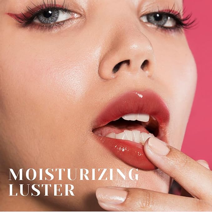 Plumping Lip Oil, Hydrating Gloss Tinted Lip Balm Transparent Lip Care, Big Brush Head Glitter Shine, Long Lasting Nourishing Non-sticky Fresh Texture(2PCS ROSEWOOD)