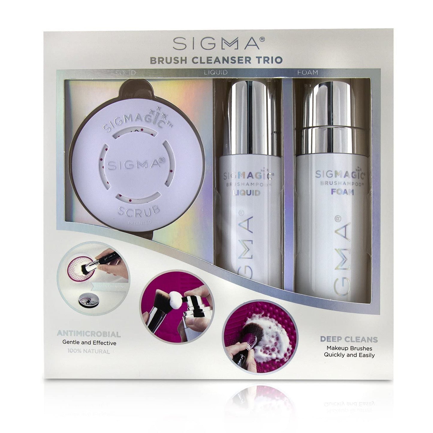 Sigma Beauty Brush Cleanser Trio - Includes All Essentials to Clean Your Favorite Makeup Brushes