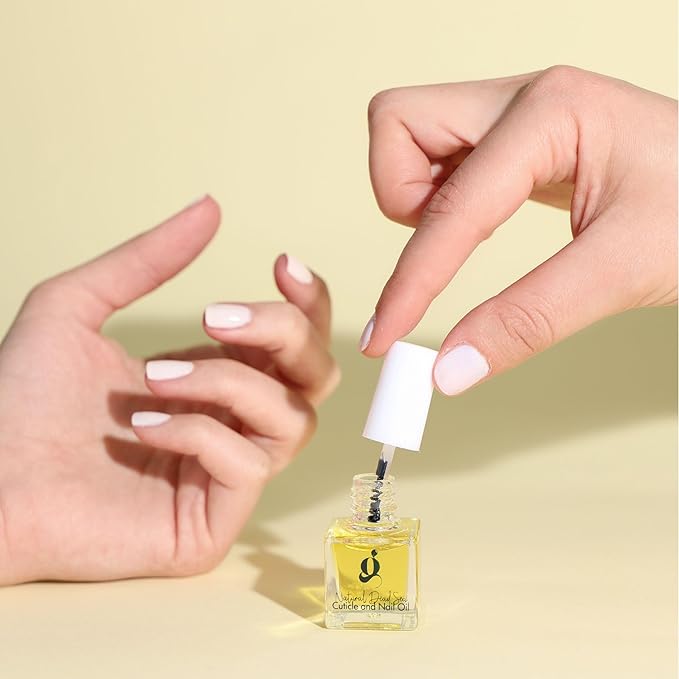 Dead Sea Cuticle & Nail Oil (5ML) | Strengthens, Moisturizes & Conditions with Sweet Almond, Olive, Jojoba, Castor, Argan Oils, Lemon Essential Oil, Vitamin E & Dead Sea Salt