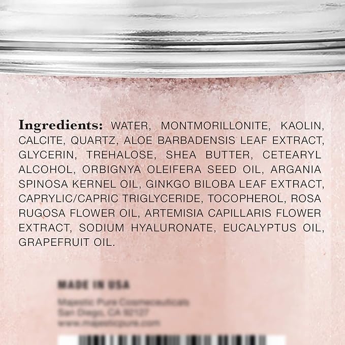 Majestic Pure Himalayan Clay Mud Mask for Face and Body Exfoliating and Facial Acne Fighting Mask - Reduces Appearance of Pores, 10 oz