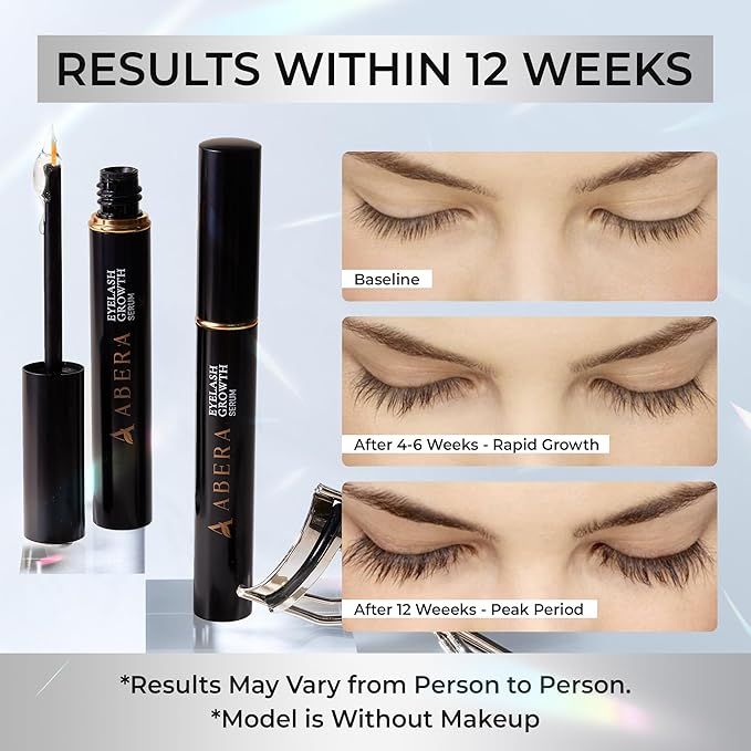 Abera Misan Eyelash Growth Serum (Upgrade Version) - Natural Lash Booster and Lash Enhancer, Regenerating and Nourishing Lashes Longer and Thicker (2. Set of 2 with Gift)