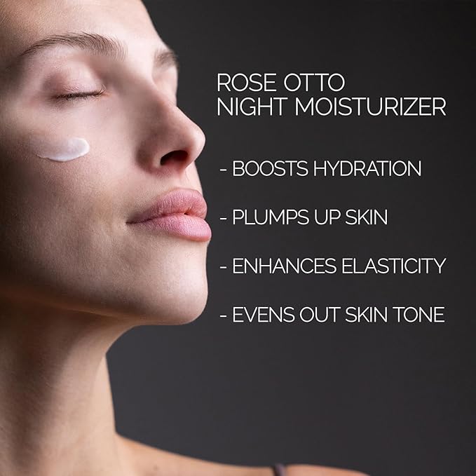 Alteya Organics Night Moisturizer Certified Organic Skin Care 1.7 Fl Oz/50 mL Bio Damascena Award-Winning Face Cream With Organic Bulgarian Rose Oil Hydrating, Toning and Rejuvenating